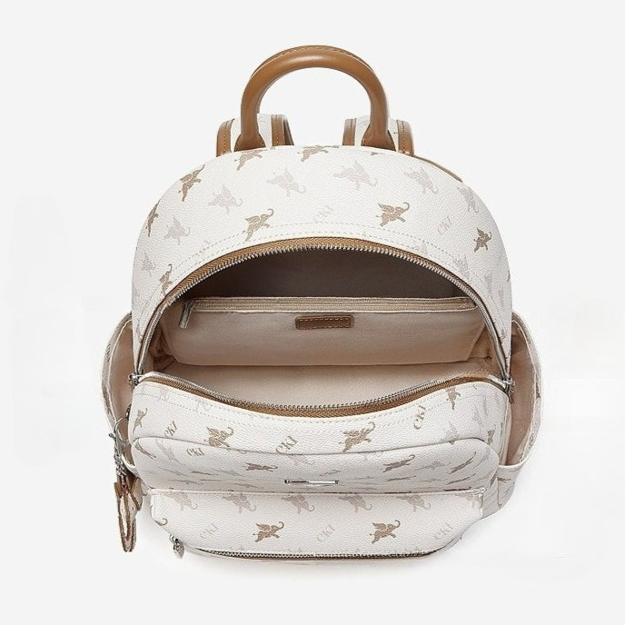 Women's Flying Elephant Print Backpack with Large Capacity and Zipper Closure
