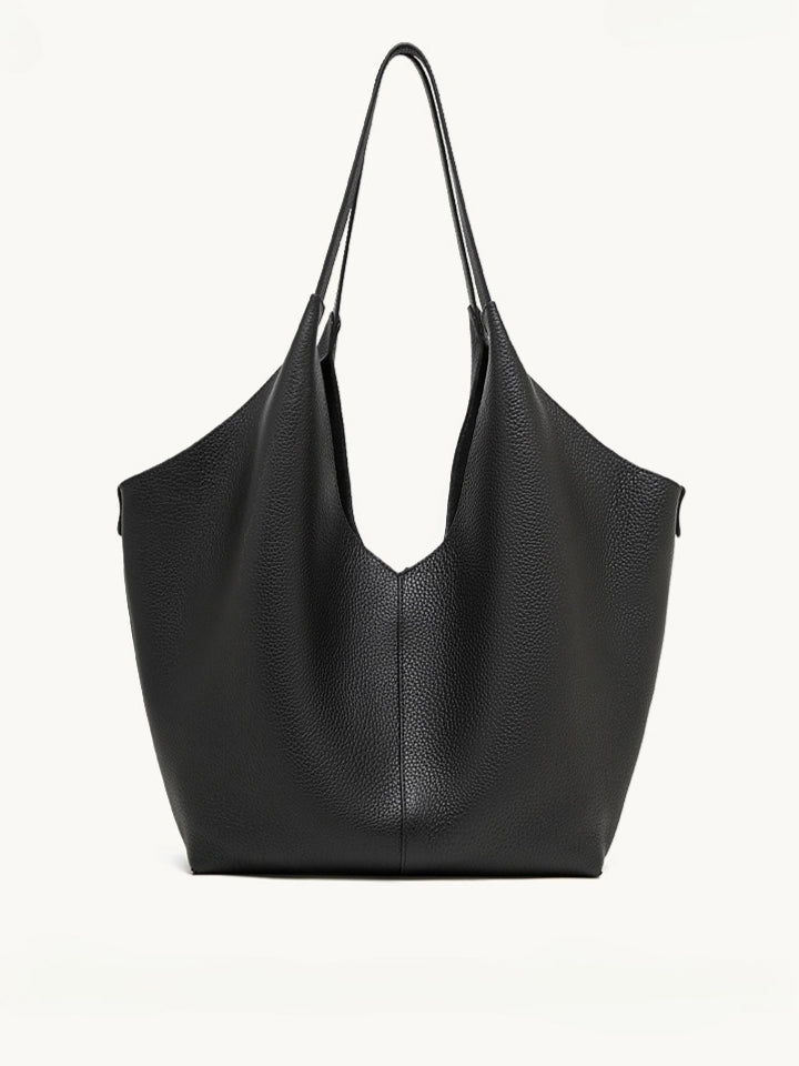 Women's Pebbled Cowhide V-Cut Hobo Shoulder Bag