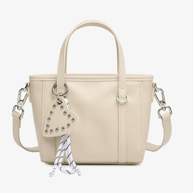 Women's Vegetable-Tanned Cowhide Mini Tote with Heart Charm