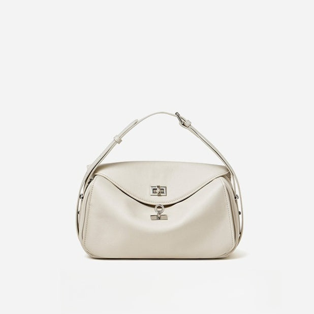 Women's Genuine Leather Envelope Flap Bag with Twist-Lock