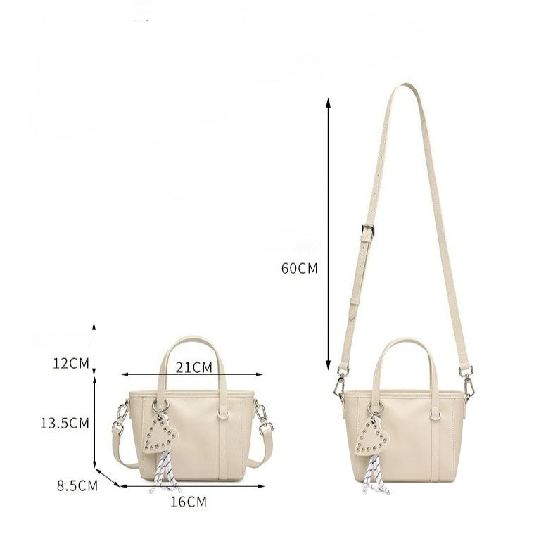 Women's Vegetable-Tanned Cowhide Mini Tote with Heart Charm