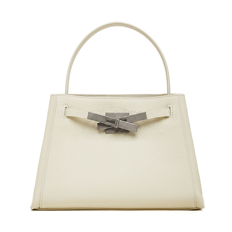 Women's Pebbled Cowhide Bucket Tote with Dual Straps