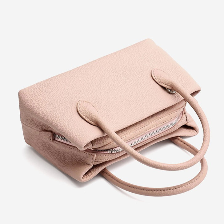 Women's Pebbled Cowhide Mini Tote Bag with Detachable Strap