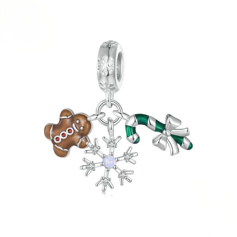 “Christmas Whimsy” S925 Sterling Silver Christmas Charm Bead