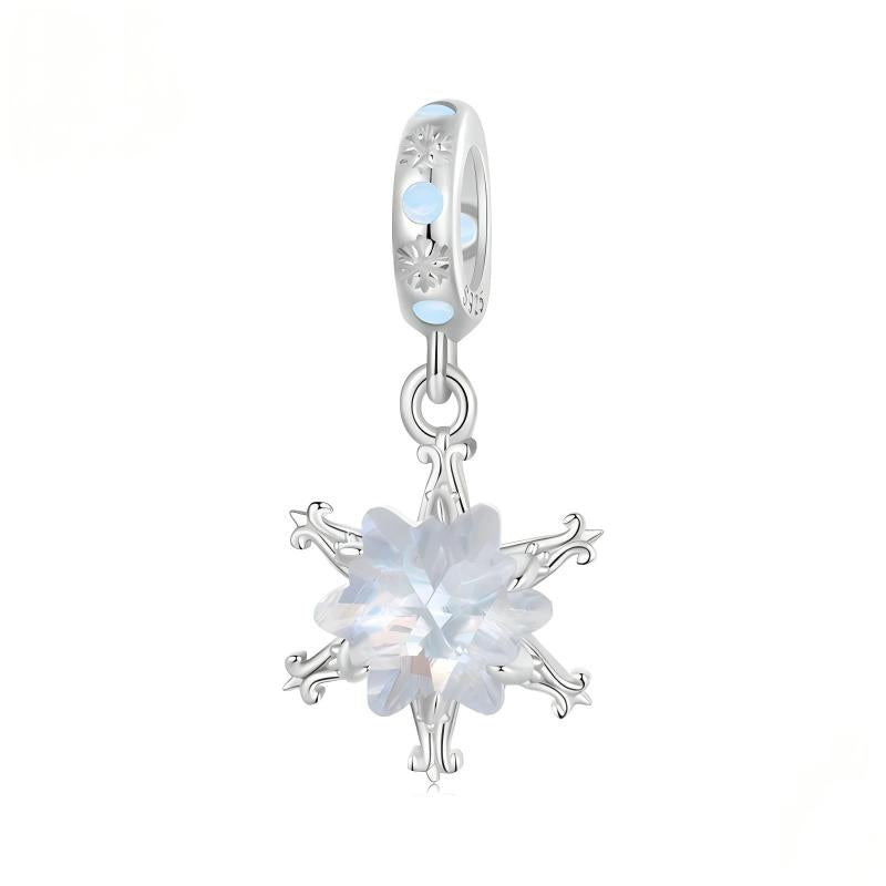 “Winter Romance” S925 Sterling Silver Snowflake Spacer Charm Bead