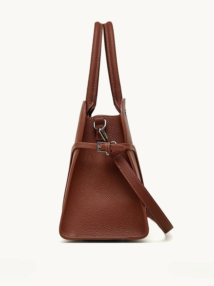 Women's Pebbled Cowhide Paneled Doctor-Style Work Bag