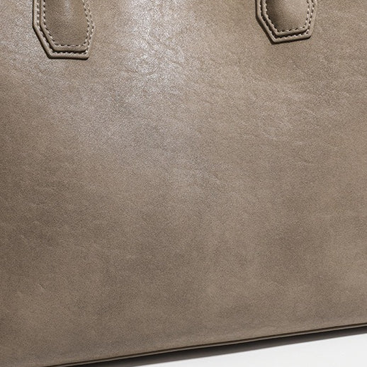 Women's Soft Cowhide Double-Compartment Slouch Tote