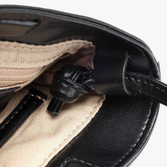 Women's Woven Sheepskin Mini Phone Bag with Adjustable Strap