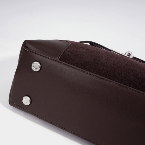 Women's Suede Leather Slouchy Clutch Bag with Detachable Pouch