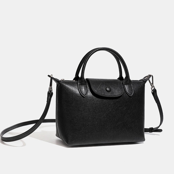 Women's Genuine Leather Dumpling Bag with Detachable Strap