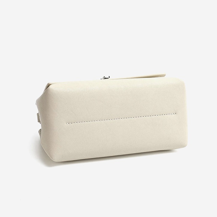 Women's Pebbled Cowhide Pillow Bag with Twist-Lock