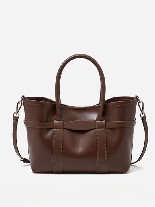 Women's Top-Grain Cowhide Convertible Tote with Inner Pouch