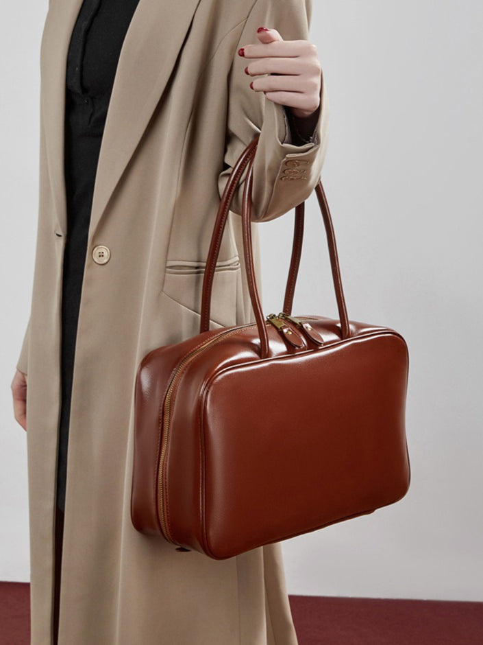 Women's Smooth Full-Grain Cowhide Boxy Work Bag