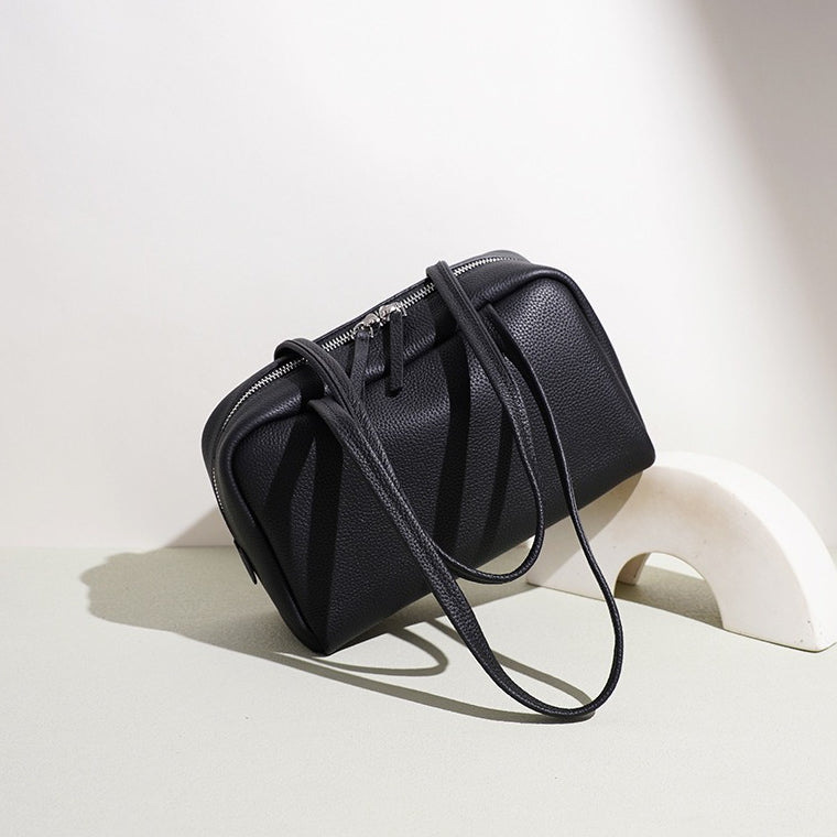 Women's Pebbled Cowhide Sleek Shoulder Clutch Bag