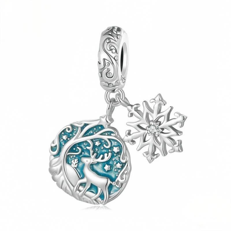 “Winter Whimsy” S925 Sterling Silver Snowflake Charm Bead