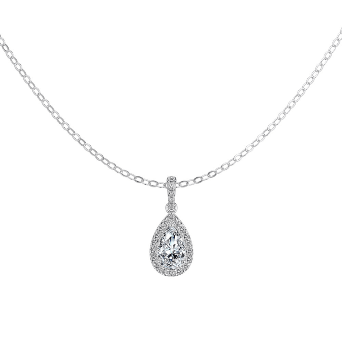 925 Sterling Silver Moissanite Tear Drop Jewelry Set – Lumière Drop