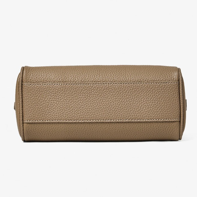 Women's Lychee-Grain Cowhide Flap Bag with Top Handle