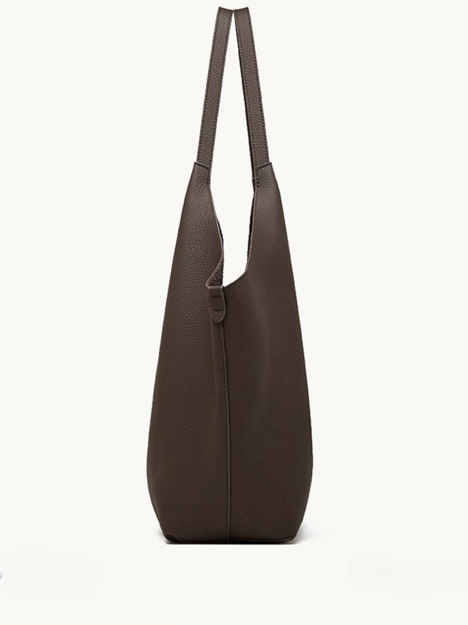 Women's Pebbled Cowhide V-Cut Hobo Shoulder Bag