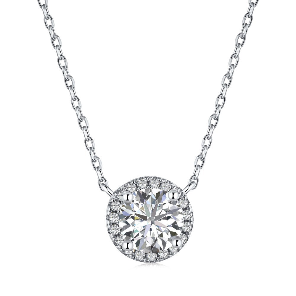 S925 Sterling Silver Heart Cross Geometric Pendant Necklace Collection