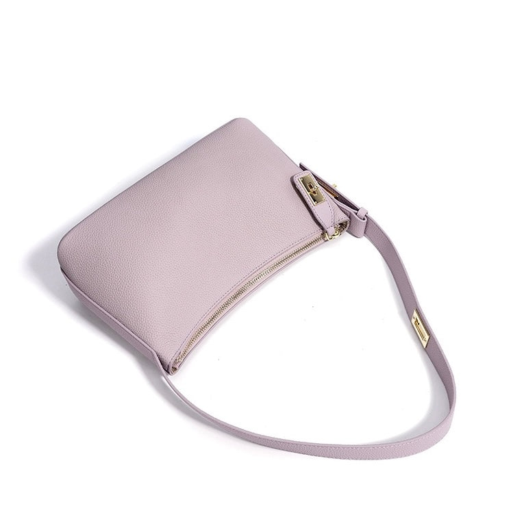 Women's Genuine Leather Dumpling Crossbody Shoulder Bag with Zipper Closure