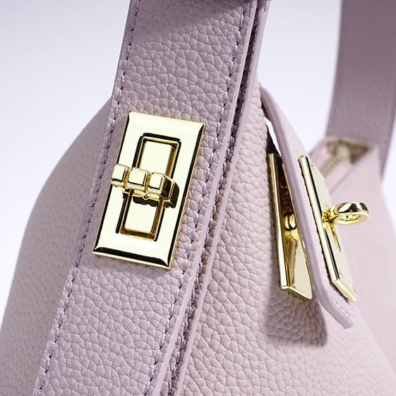 Women's Genuine Leather Dumpling Crossbody Shoulder Bag with Zipper Closure
