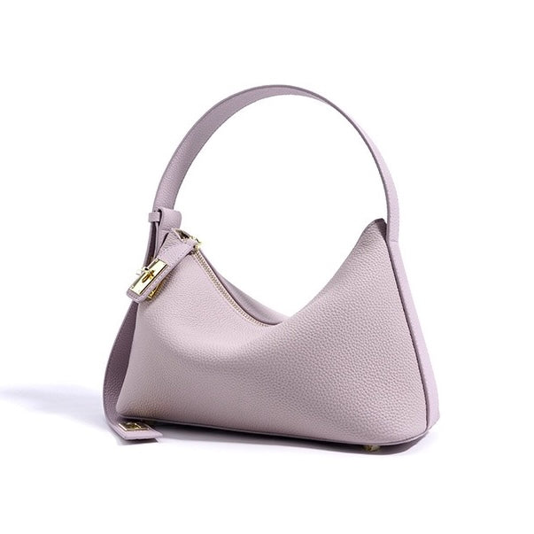 Women's Genuine Leather Dumpling Crossbody Shoulder Bag with Zipper Closure