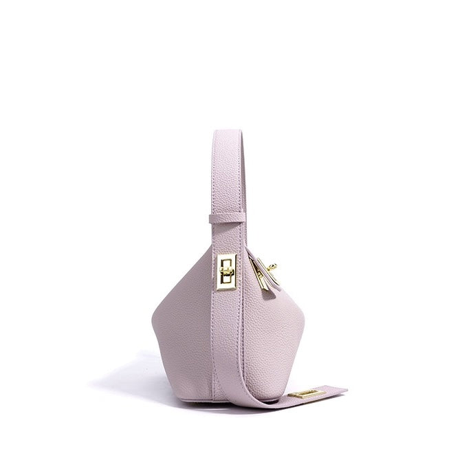 Women's Genuine Leather Dumpling Crossbody Shoulder Bag with Zipper Closure