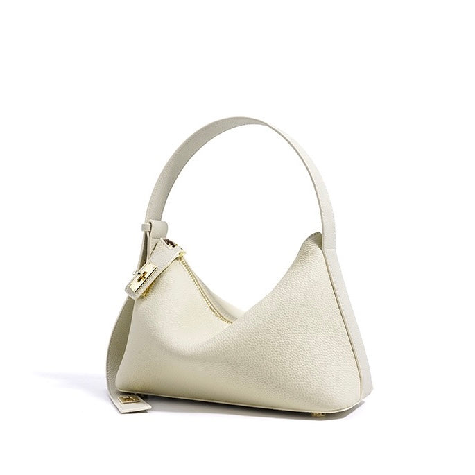 Women's Genuine Leather Dumpling Crossbody Shoulder Bag with Zipper Closure