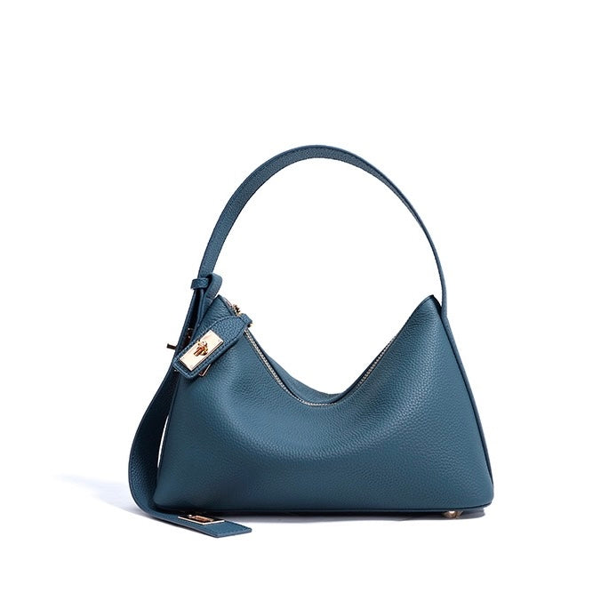 Women's Genuine Leather Dumpling Crossbody Shoulder Bag with Zipper Closure