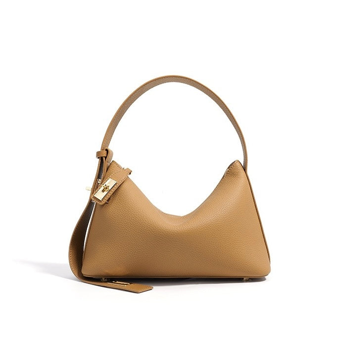 Women's Genuine Leather Dumpling Crossbody Shoulder Bag with Zipper Closure