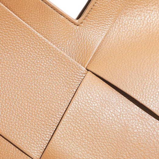 Women's Genuine Leather Woven Top Handle Handbag