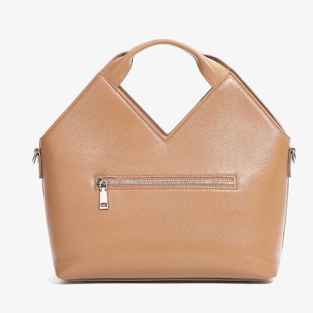 Women's Genuine Leather Woven Top Handle Handbag