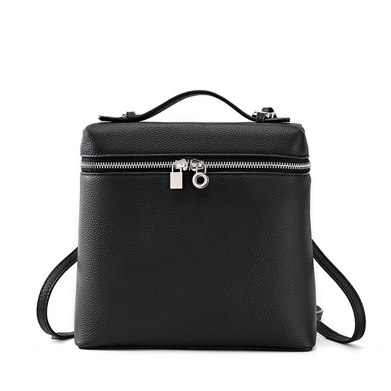 Women's Genuine Leather Minimalist Small Backpack