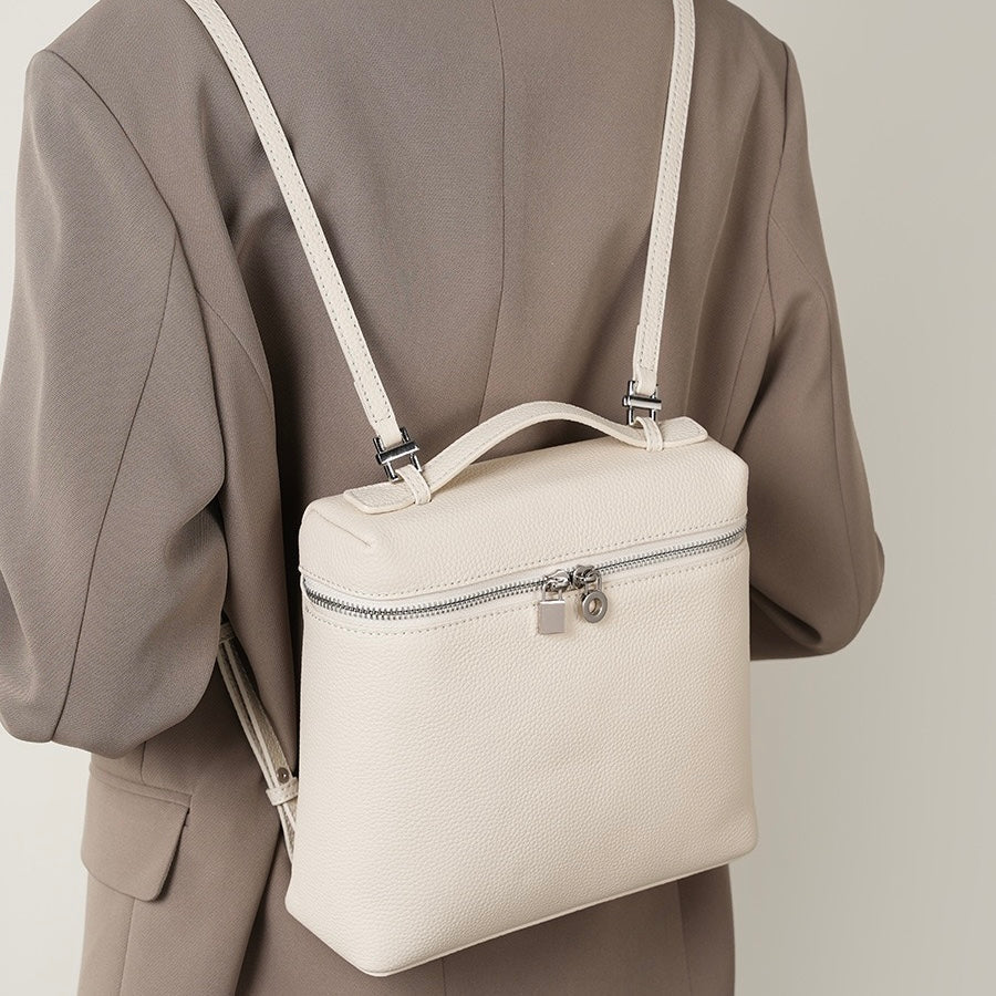 Women's Genuine Leather Minimalist Small Backpack