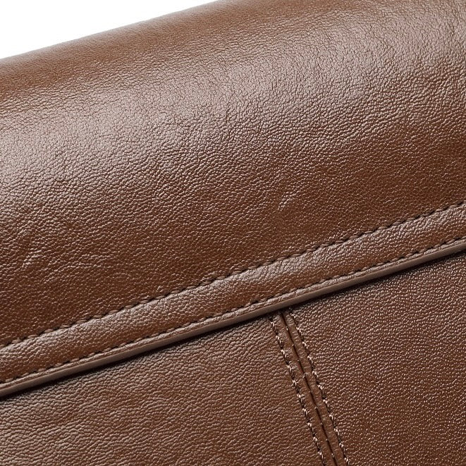 Women's Genuine Leather Large Shoulder Tote with Buckle Detail
