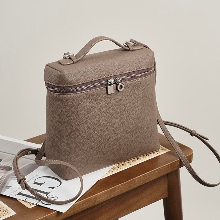 Women's Genuine Leather Minimalist Small Backpack