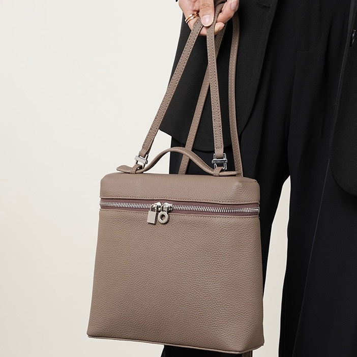 Women's Genuine Leather Minimalist Small Backpack