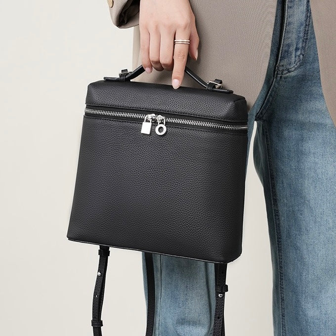 Women's Genuine Leather Minimalist Small Backpack