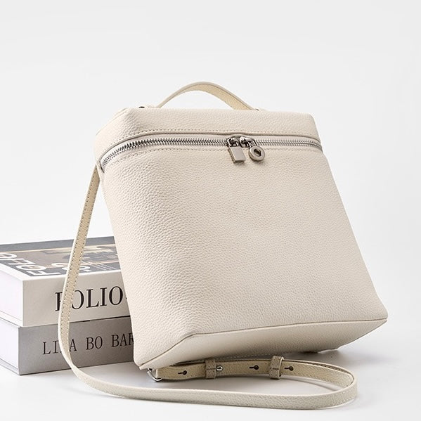 Women's Genuine Leather Minimalist Small Backpack