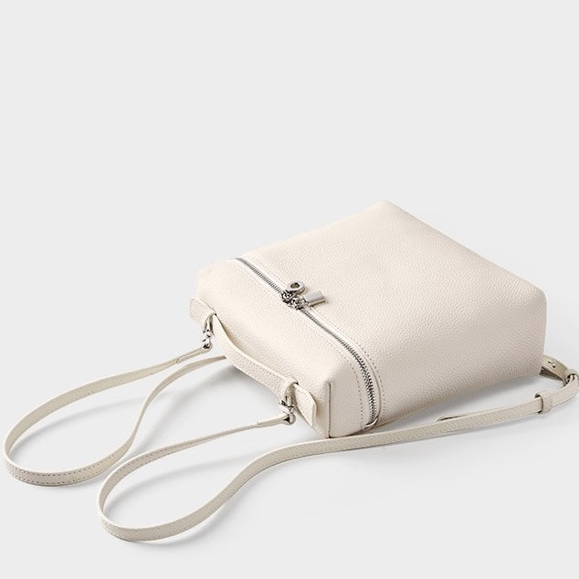 Women's Genuine Leather Minimalist Small Backpack