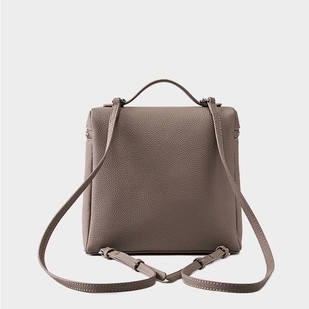 Women's Genuine Leather Minimalist Small Backpack