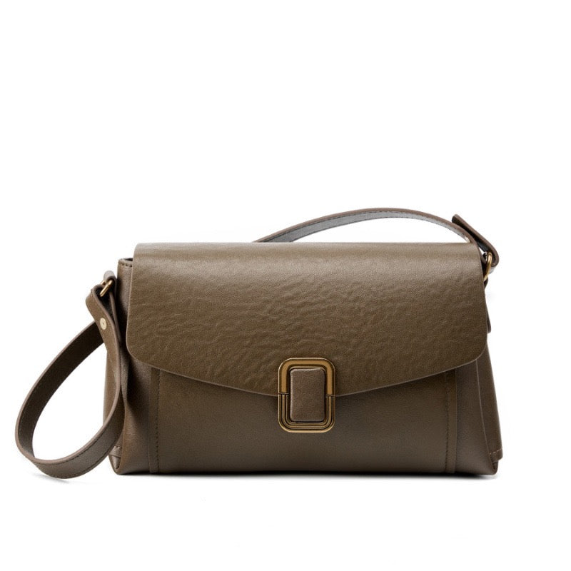 Women's Genuine Leather Commuter Tote Bag with Zipper Divider