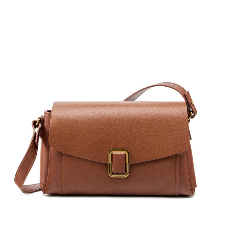Women's Genuine Leather Commuter Tote Bag with Zipper Divider