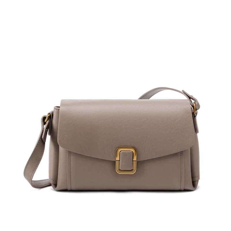 Women's Genuine Leather Commuter Tote Bag with Zipper Divider