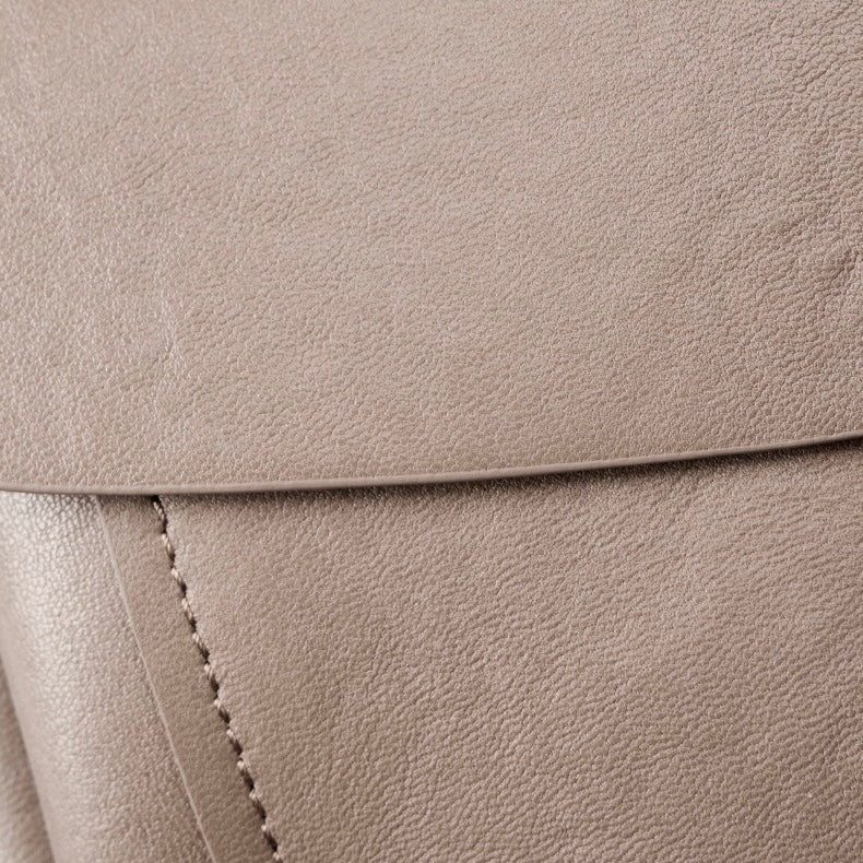 Women's Genuine Leather Commuter Tote Bag with Zipper Divider