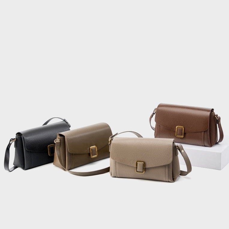 Women's Genuine Leather Commuter Tote Bag with Zipper Divider