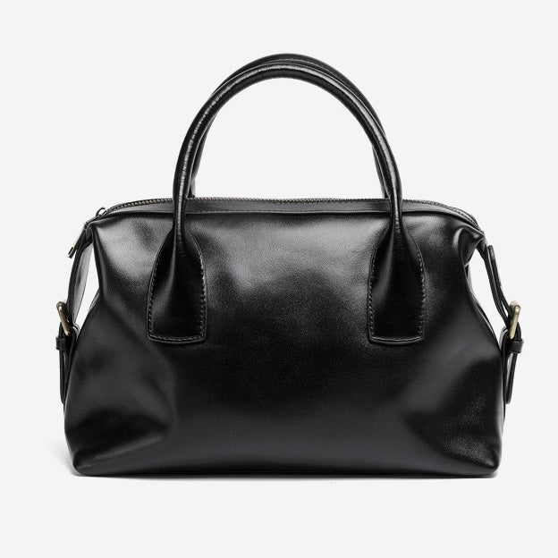 Women's Genuine Leather Pebbled Satchel with Top Handles