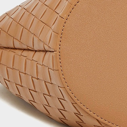 Women's Genuine Leather Woven Large Shoulder Tote Bag