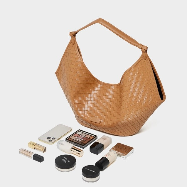 Women's Genuine Leather Woven Large Shoulder Tote Bag