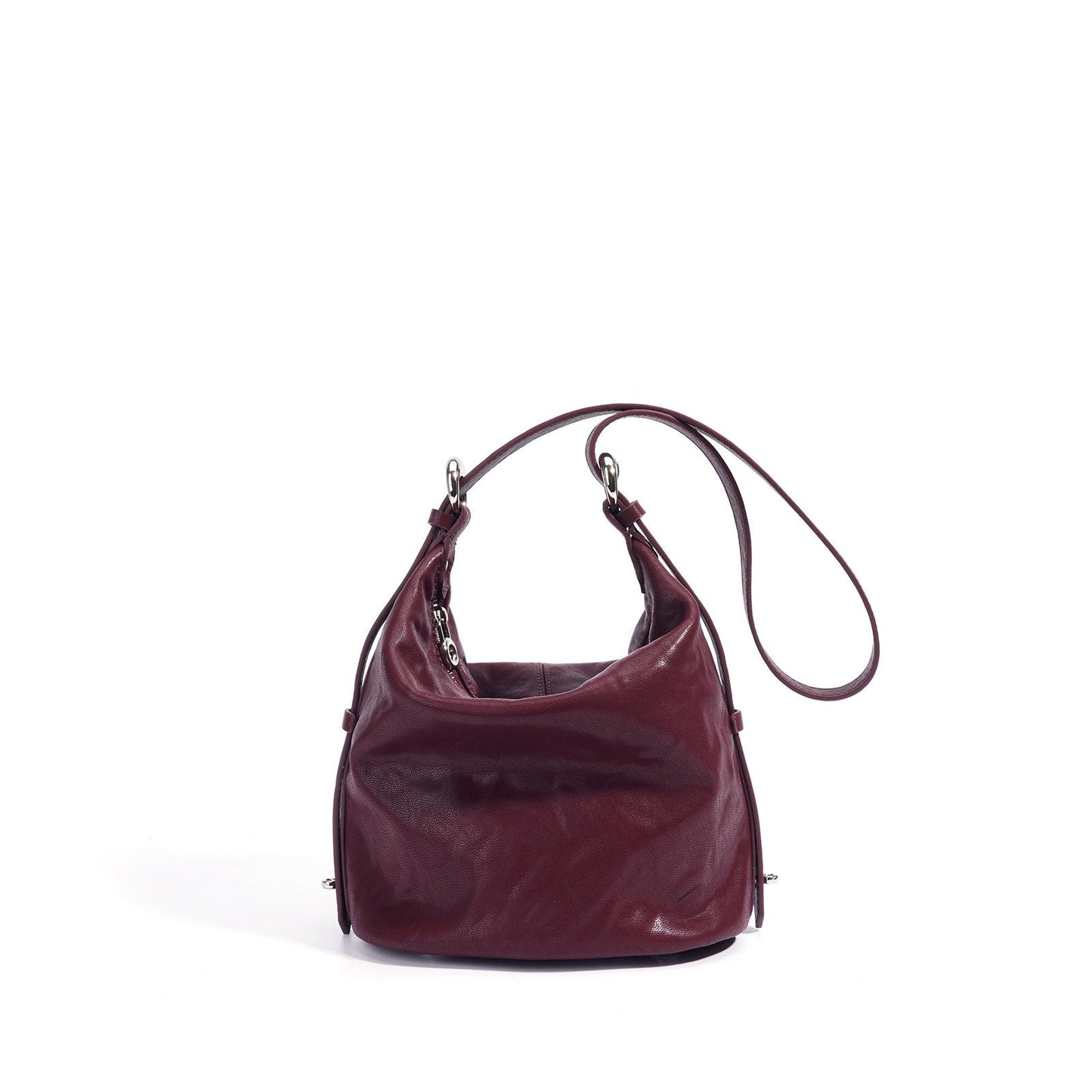Women's Genuine Leather Soft Pleated Bucket Crossbody Bag